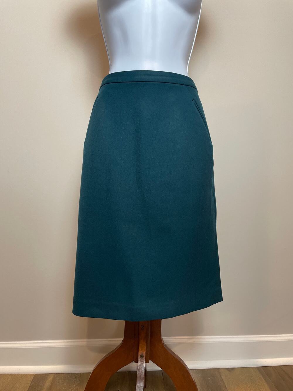 Loft Dark Teal Cotton Blend Pencil Skirt Size 6 Career Wear